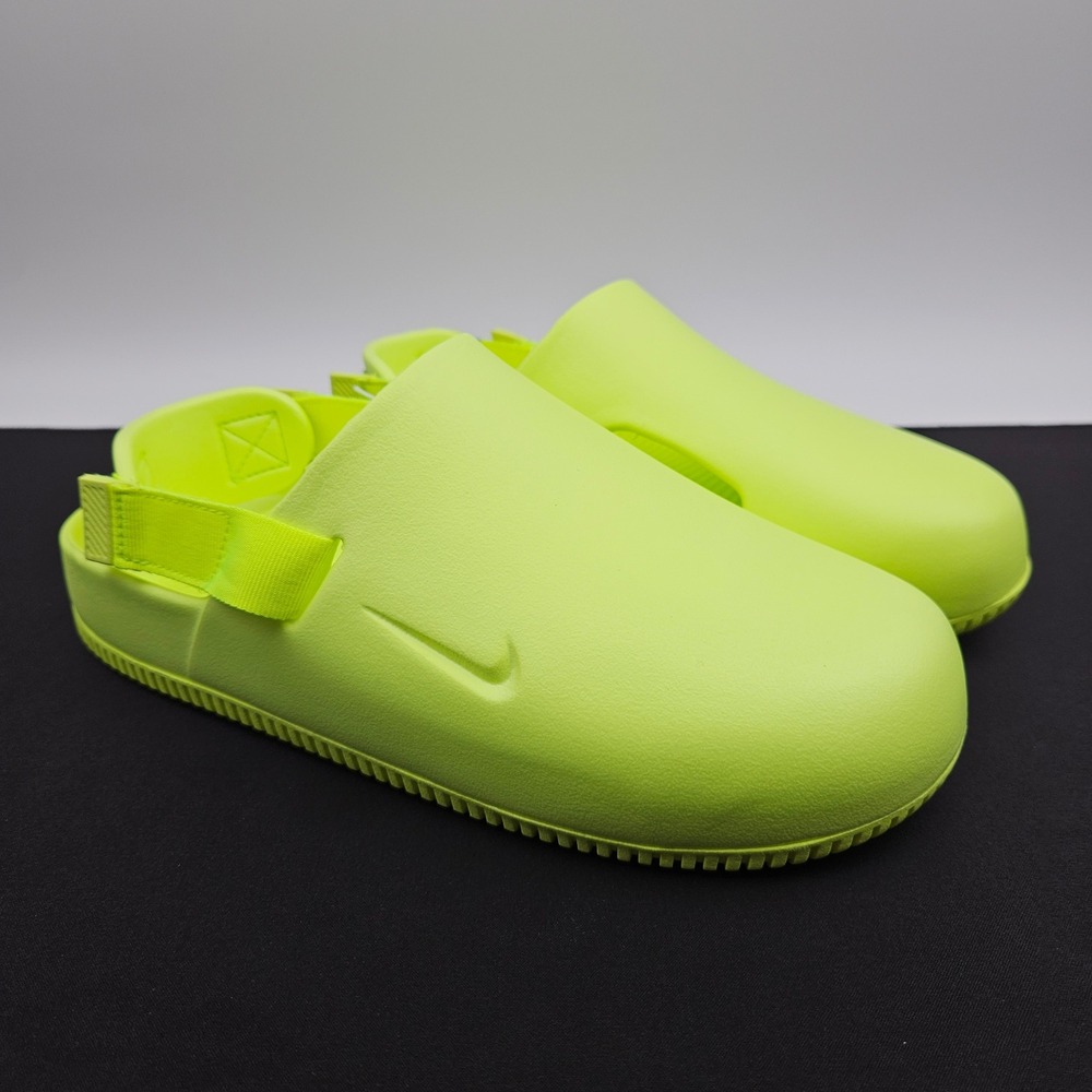 Nike Calm Mule Volt Neon Green Mens 10 Womens 11 FD5130-700 Slip On Shoes New